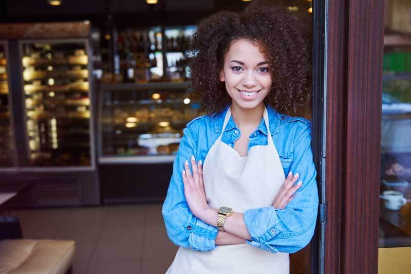 Woman small business cafe owner